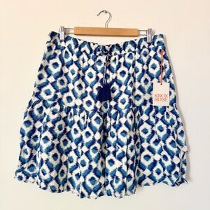 NWT Knox Rose Boho Printed Skirt Blue Size L